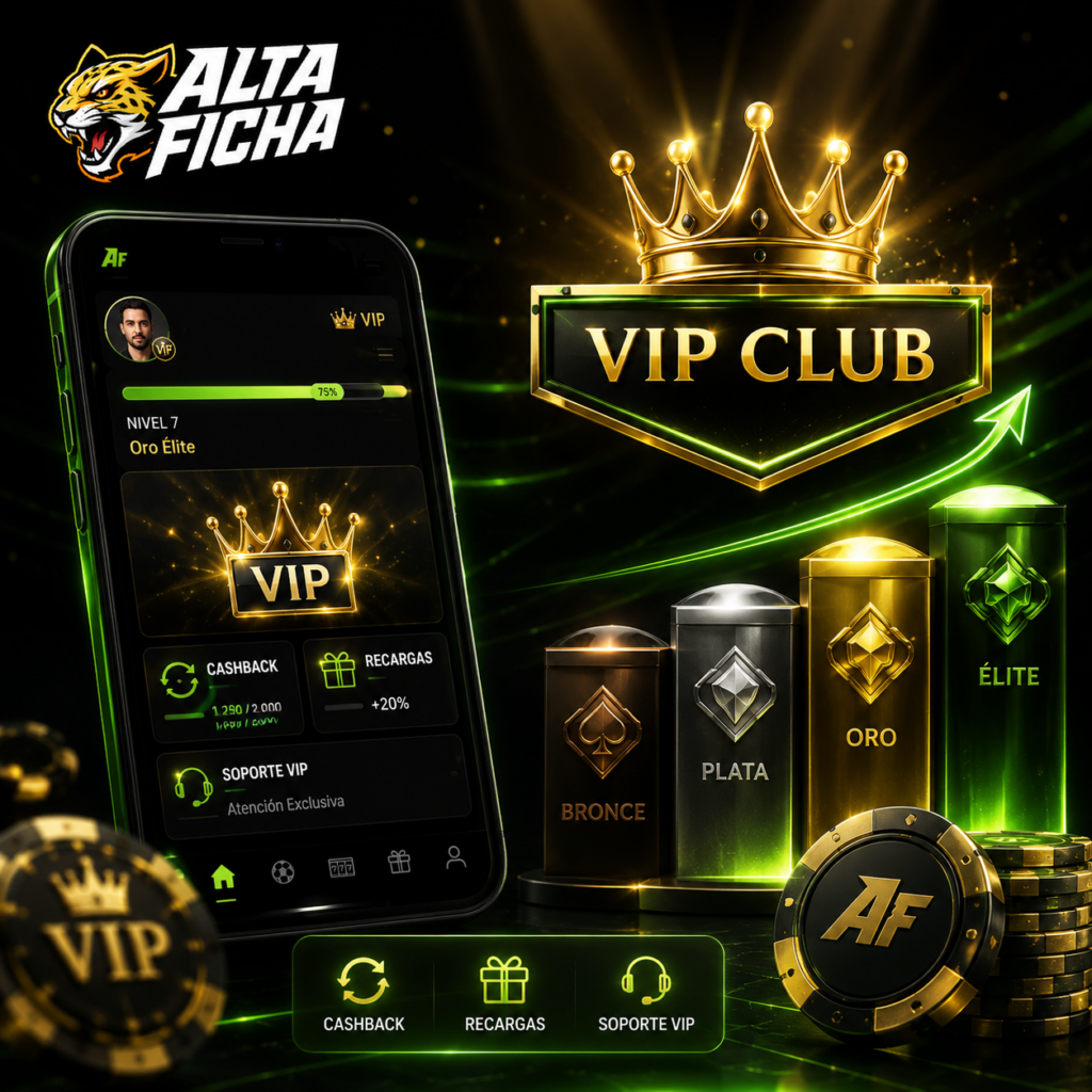 VIP Club de Altaficha con niveles, cashback, recargas y soporte personal