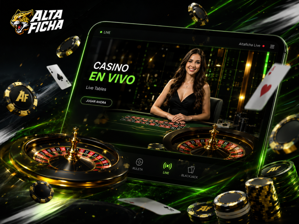 Casino en vivo de Altaficha con crupieres reales, ruleta y mesas de blackjack